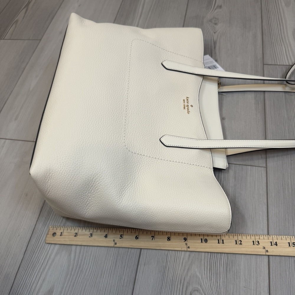 NWT Kate Spade KN624 Cece Pebbled Leather Large Tote Set In Meringue BEIGE - Picture 9 of 13